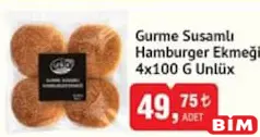 UNLÜX GURME SUSAMLI HAMBURGER EKMEĞİ 4X100 G
